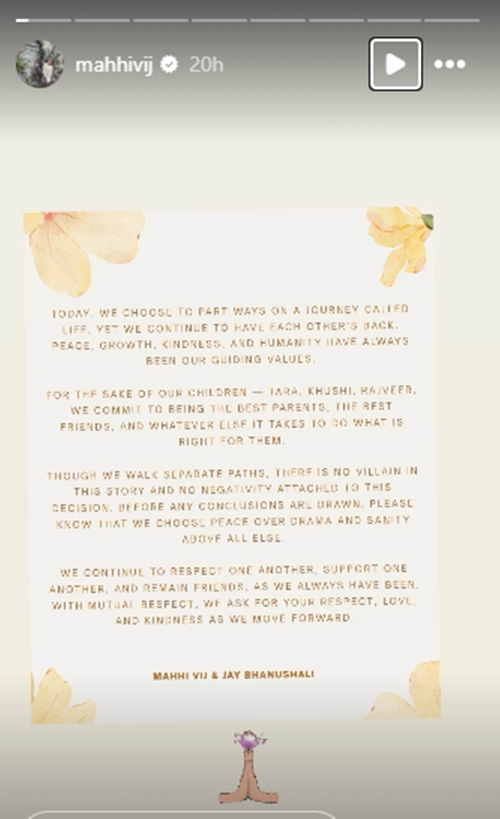 Mahhi Vij and Jay Bhanushali were together for 14 years