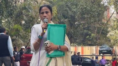 She announced plans to gherao the Election Commission office, warning against any move to undermine voters’ rights in Bengal.