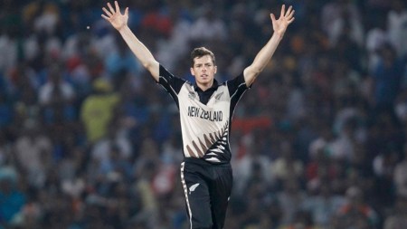 FILE: Mitchell Santner registered a spell of 4/11 against India in the 2016 T20 World Cup in Nagpur. (PHOTO: Reuters)
