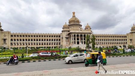Vidhana Soudha in Bengaluru. (Express Photo by Darshan Devaiah BP)