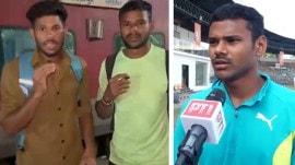 L-R: Indian Pole Vaulters Dev Kumar Meena (left) and Kuldeep Yadav. (PHOTO: Screengrab/PTI)