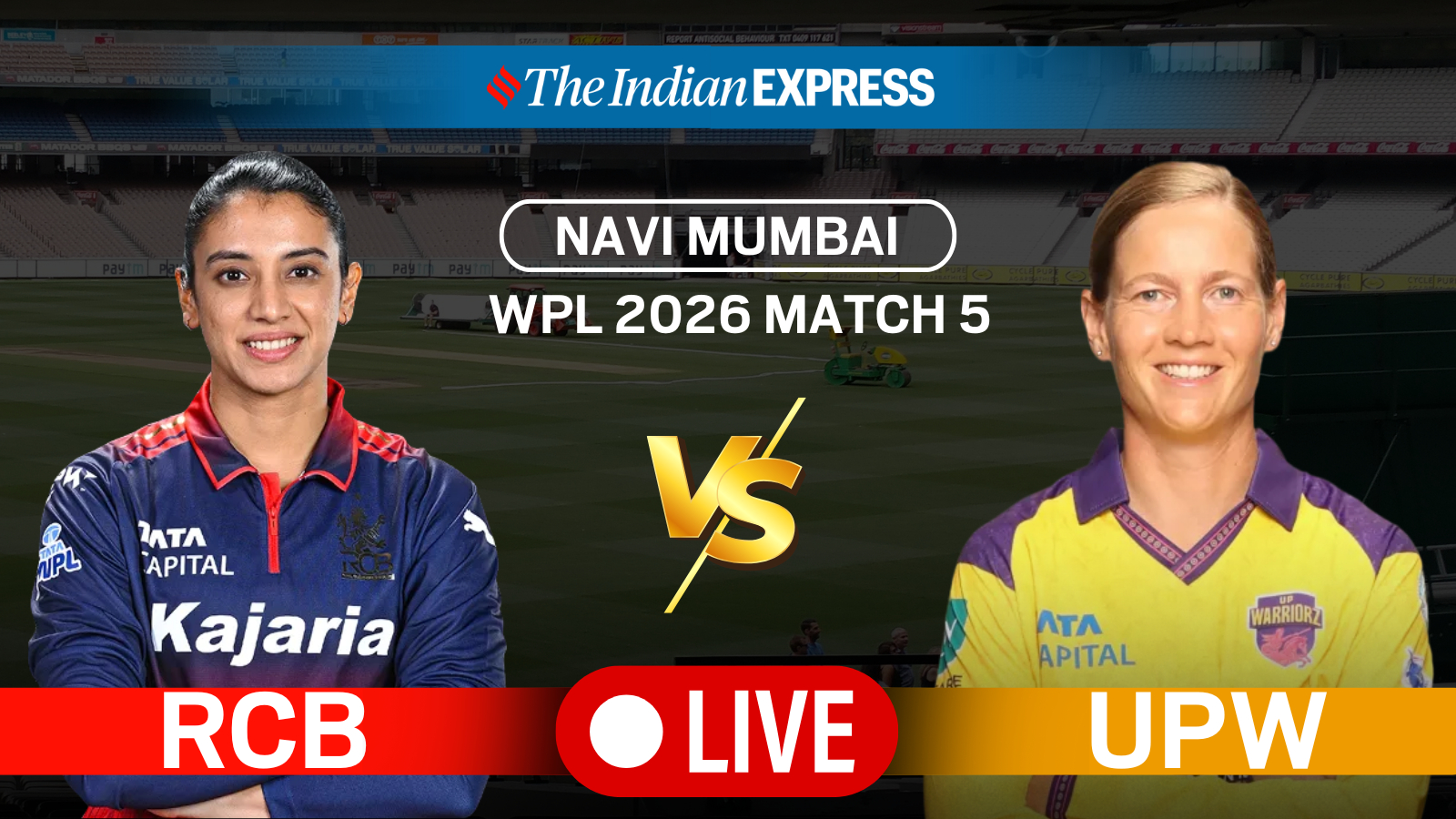 RCB vs UPW LIVE Cricket Score, WPL 2026: Mandhana’s Bengaluru aim to extend winning start; Toss, Playing XI updates
