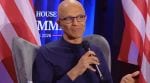 Microsoft CEO Satya Nadella was part of a fireside chat that was hosted by All-in podcast host and investor Jason Calacanis, and noted investor David Sacks. (Image: YouTube/@allin)