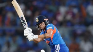 Shafali Verma of India plays a shot during the 3rd T20I match between India and Sri Lanka at Greenfield International Stadium, Thiruvananthapuram, India, on December 26, 2025. (CREIMAS for BCCI)