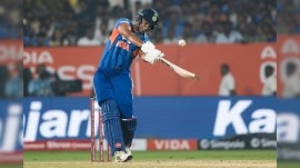 Indian all-rounder Shivam Dube in action during 4th T20I vs New Zealand in Vizag. (PHOTO: CREIMAS FOR BCCI)