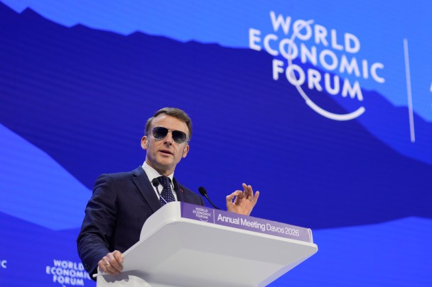 Here is why French President Emmanuel Macron was wearing sunglasses at WEF Davos