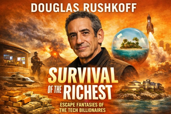'Survival of the Richest - Escape Fantasies of the Tech Billionaires Hardcover' by Douglas Rushkoff 