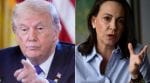US President Donald Trump and Venezuelan opposition leader Maria Corina Machado. (AP Photo/File Photo)