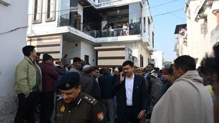 During a search of the house, police recovered three country-made pistols. (Express Photo)