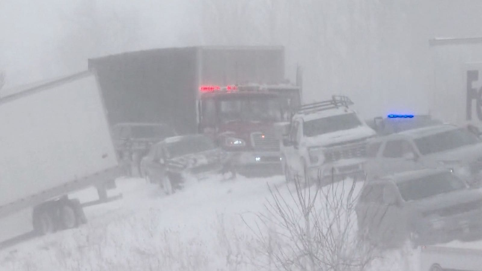 100 vehicles pile up in Michigan crash as snowstorm moves across the country