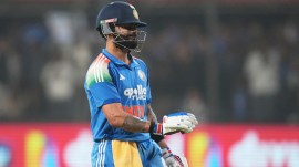A disappointed Virat Kohli after getting dismissed against New Zealand in third ODI. (PHOTO: AP)