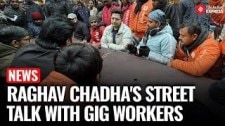 ‘Human Beings Not Data!’: Raghav Chadha Sits Down With Protesting Gig Workers, Hears Them Out