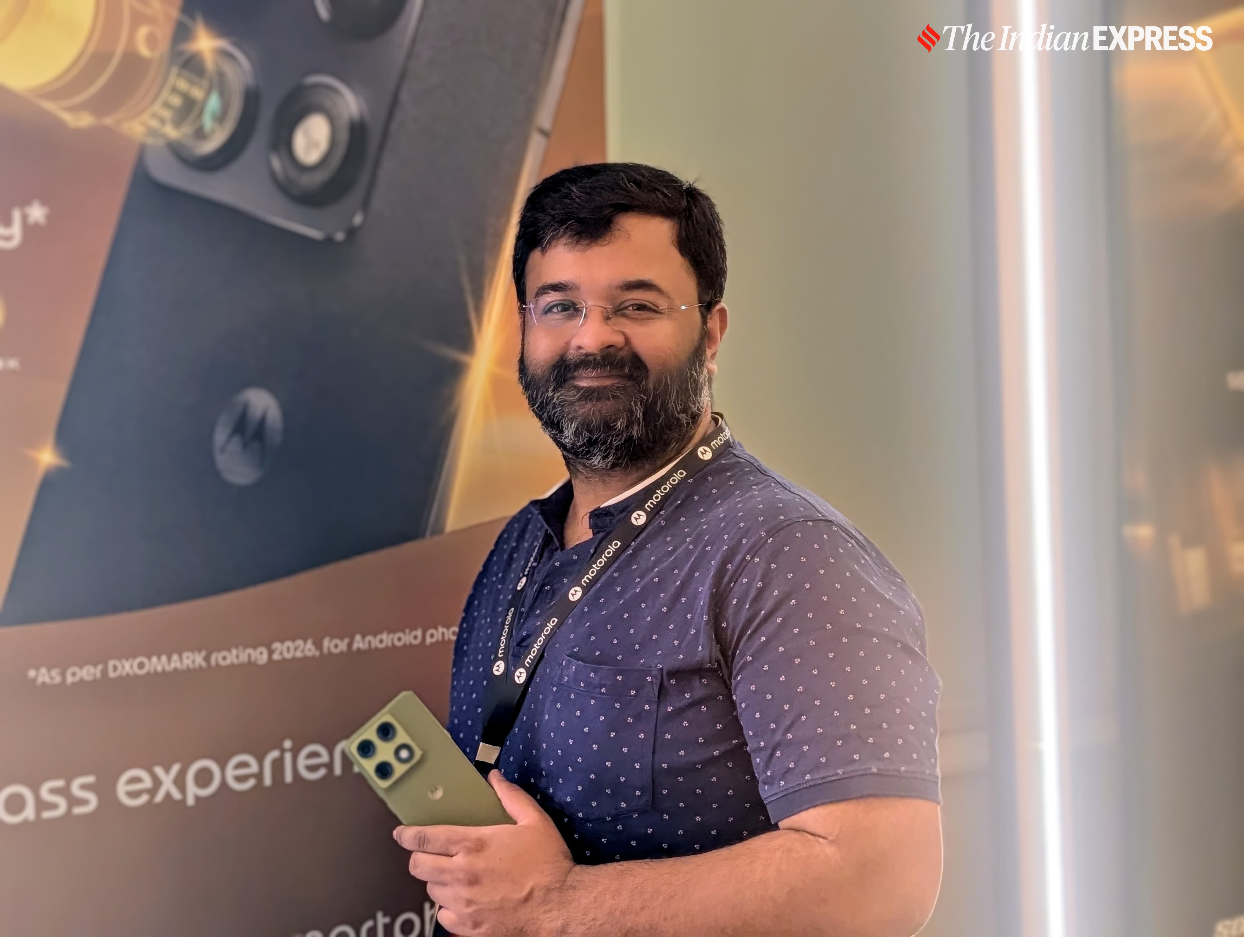 We are very well positioned in the industry, especially considering that we have an extended supply chain from our parent organisation, Lenovo,” Shivam Ranjan, Marketing Head, APAC, Motorola,(Image: The Indian Express/ Anuj Bhatia)(Image: The Indian Express/ Anuj Bhatia)