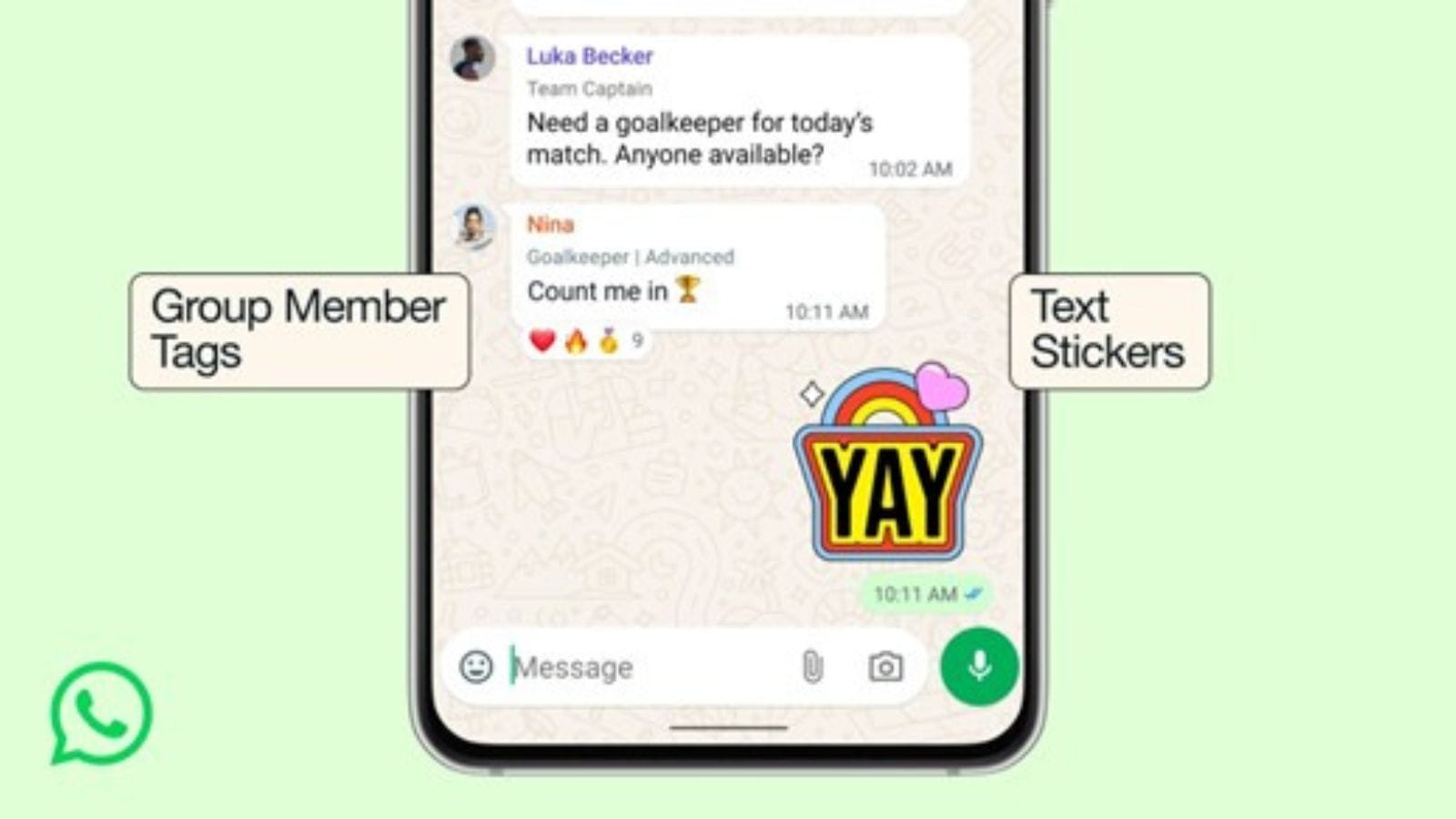 WhatsApp adds member tags, text stickers, and smarter event reminders to group chats