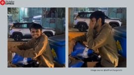 Woman ex-schoolmate pizza delivery job