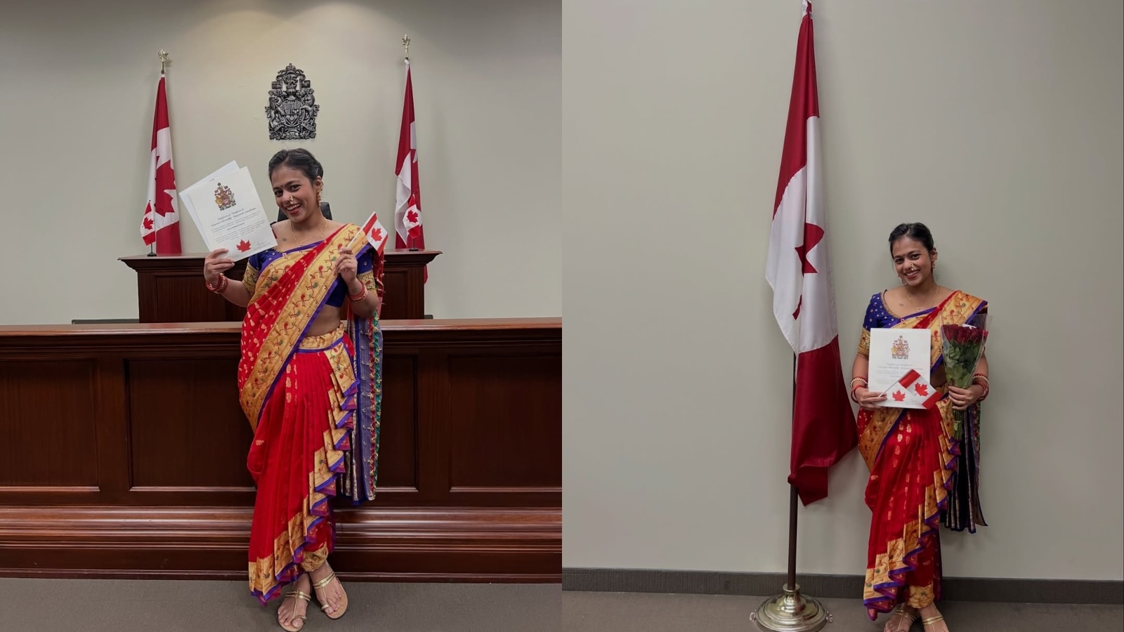 ‘Marathi mulgi’ wears Nauvari saree for Canadian citizenship oath: ‘Keeping my roots alive’