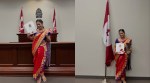 Woman wears Nauvari saree for Canadian citizenship oath
