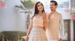Yuzvendra Chahal & Dhanashree Verma in Tarun Tahiliani for their engagement ceremony.