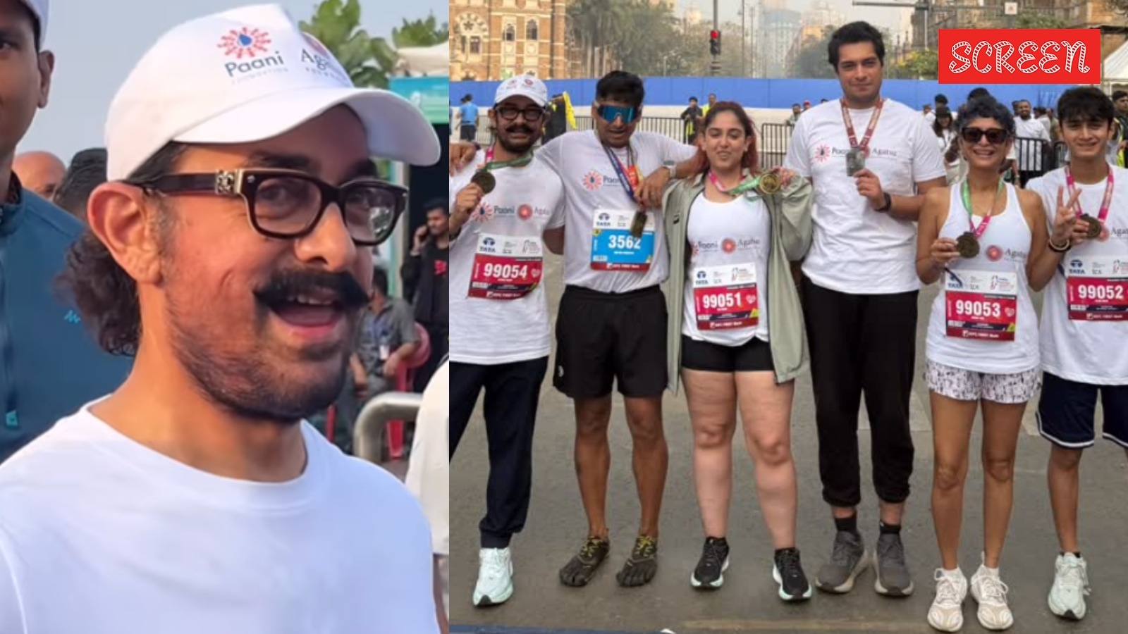 Aamir Khan participates in Tata Mumbai Marathon with his ‘home run squad’, says daughter Ira Khan ‘forced’ him to join. Watch
