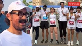 Aamir Khan ran at the Tata Mumbai Marathon with his family on Sunday