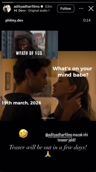 Historias de Instagram de Aditya Dhar