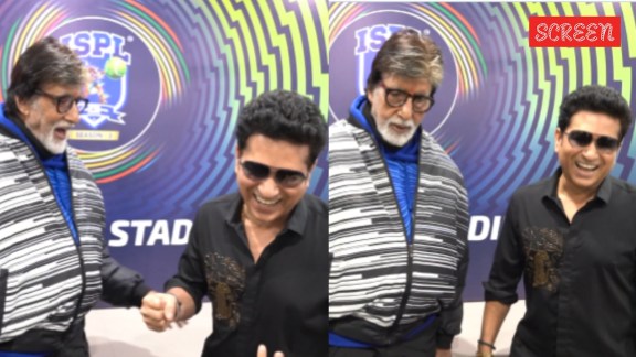 Amitabh Bachchan faces off Sachin Tendulkar in finger cricket in new video