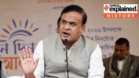 Assam Chief Minister Himanta Biswa Sarma interacts with press on first day of the year 2026, at Koinadhara Guest House, in Guwahati on Thursday. (ANI Photo)