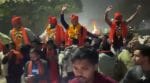 To "celebrate" their bail, a procession was taken out by Bajrang Dal members who carried the six accused on their shoulders.