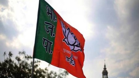 bjp flag waves