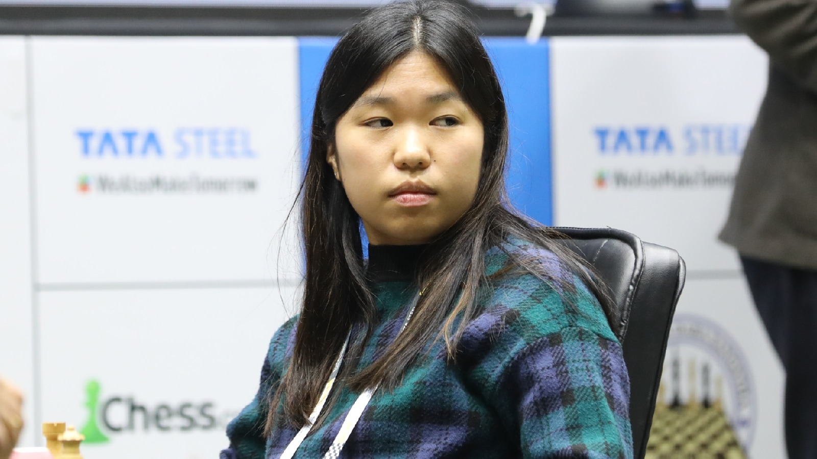 After tying for third place in the Rapid event at Tata Steel India, Carissa Yip clinched the Blitz title by defeating India’s Vantika Agrawal in a tie-break after the two could not be separated after 18 tiring rounds. (Express Photo by Partha Paul) 