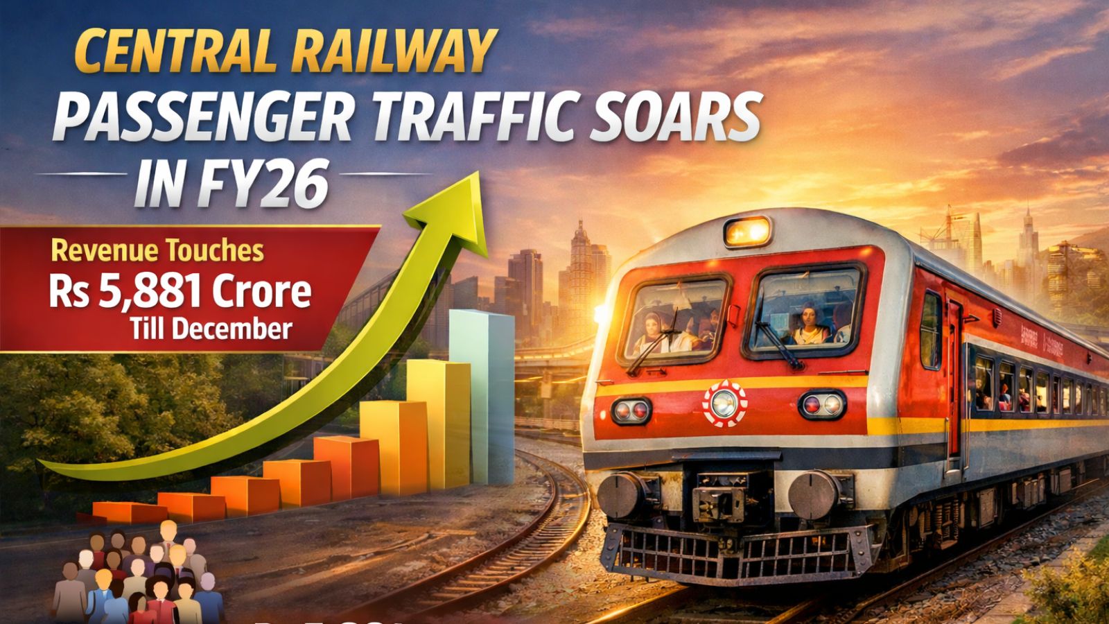 Central Railway passenger traffic soars in FY26, revenue touches Rs 5,881 crore till December