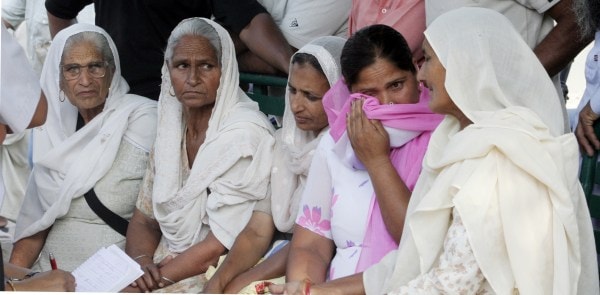 Families of the Malta Boat tragedy victims. (Express Archive)