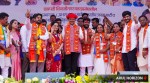 CM Devendra Fadnavis, Union Minister Muralidhar Mohol, minister Chandrakant Patil and MLA Sidharth Shirole along with BJP candidates at an election rally at Gokhale nagar during the last day of campaigning ahead of PMC elections on Tuesday