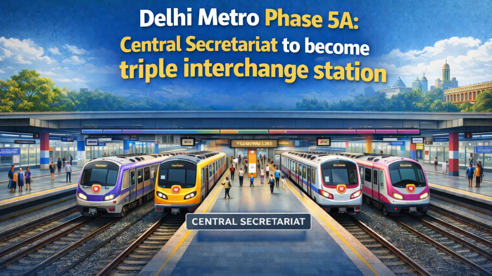 Delhi Metro Phase 5A: Central Secretariat to become triple interchange station on DMRC network