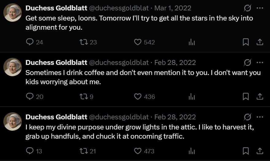 duchess goldblatt, literary twitter