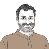 An aerial view of the Aravallis