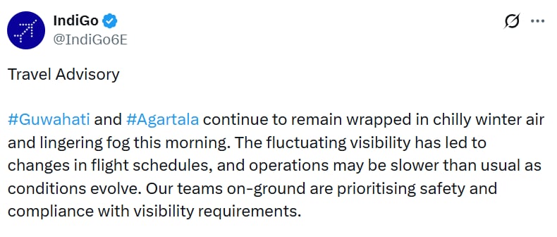 IndiGo advisory for Kolkata airport