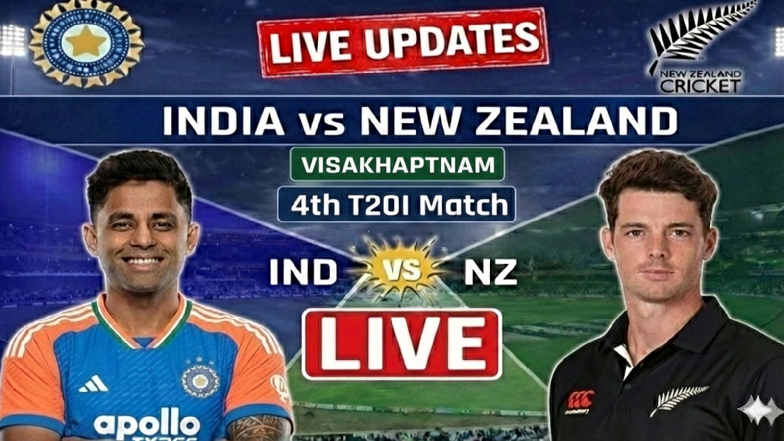 India vs New Zealand LIVE Cricket Score, 4th T20I: Arshdeep Singh picks Tim Seifert for 62 in Visakhapatnam