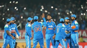 IND vs NZ 3rd ODI Live Cricket Streaming: Indian players celebrate a New Zealand wicket during the second ODI in Rajkot. (AP Photo)