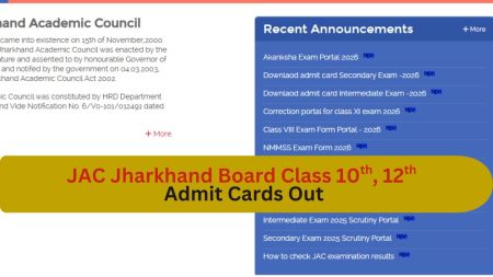 JAC Jharkhand Board 2026 Class 10th, 12th: Admit cards issued at jacexamportal.in