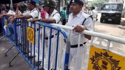 Kolkata police barricade