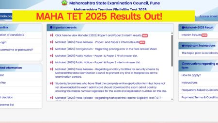 MAHA TET 2025: Results out at mahatet.in; know re-evaluation schedule
