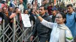 Kolkata, Jan 09 (ANI): West Bengal Chief Minister Mamata Banerjee leads a protest rally against the Enforcement Directorate (ED) raid on the IPAC office, in Kolkata on Friday. (ANI Photo)