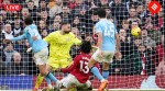 Manchester United FC vs Manchester City FC Live: Manchester United's Patrick Dorgu, centre, scores his side's second goal during the English Premier League soccer match against Manchester City. (AP Photo)