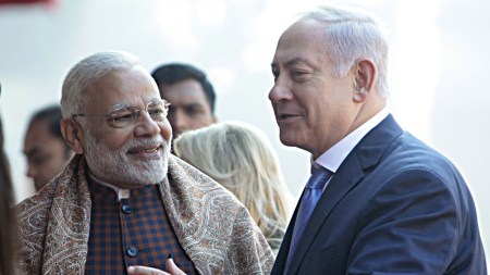 Prime Minister Narendra Modi with Benjamin Netanyahu Prime Minister of Israel.