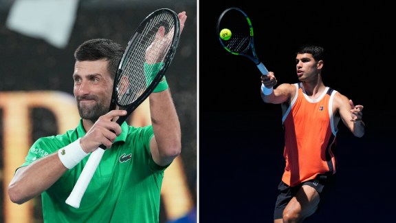 Australian Open 2026: Novak Djokovic joked that he expected a tribute from every ace that Alcaraz launched with his new serving technique. (AP Photo)