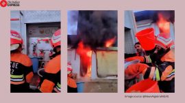 pakistan firefighters using buckets