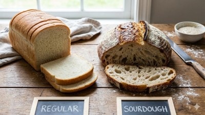 regular vs sourdough bread