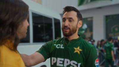 Pakistan cricketer Salman Ali Agha in the promo for the Pakistan vs Australia T20 series ahead of the ICC T20 World Cup. (Screengrab via PCB/X)