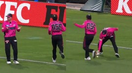 Babar and Smith went on to put up an opening stand that produced a whopping 141 runs in 12.1 overs. (BBL twitter screenshot)